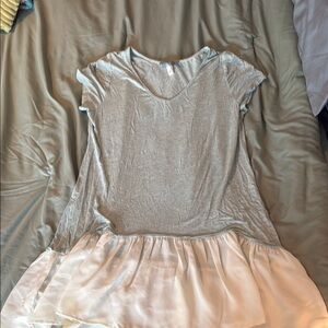 Gray and Cream Women's Top